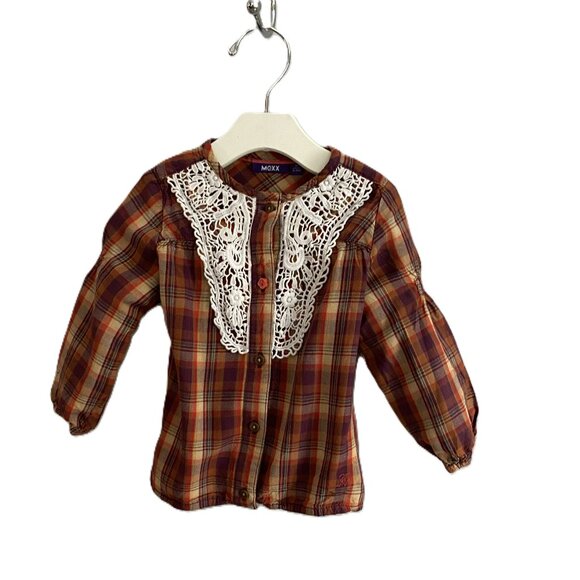 Mexx Plaid Shirt with Lace Bib size 18-24 Months - Picture 5 of 8